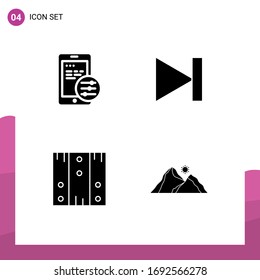 Set of 4 Modern UI Icons Symbols Signs for gdpr; logistic; end; next; wood Editable Vector Design Elements