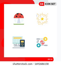 Conjunto de 4 símbolos modernos de iconos de la interfaz de usuario para el agua; educación; evento; fiesta nocturna; elementos de diseño de vectores editables para puzzle