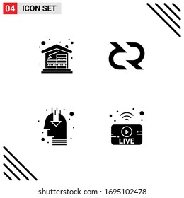 Set of 4 Modern UI Icons Symbols Signs for coins; idea; money; coin; opinion Editable Vector Design Elements