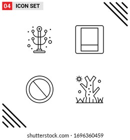 Conjunto de 4 símbolos modernos de iconos de la interfaz de usuario para ropa; basura; rack; alternar; Elementos de diseño de vectores editables de ui