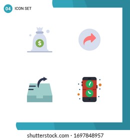 Set of 4 Modern UI Icons Symbols Signs for dollar; send; basic; ui; application Editable Vector Design Elements