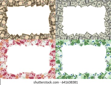 Set of 4 money backgrounds