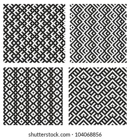 Set of 4 monochrome elegant seamless patterns