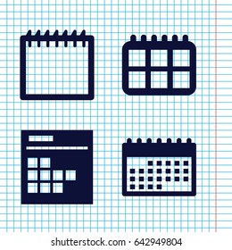 Set of 4 month filled icons such as