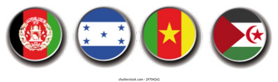 set of 4 national vector flag icons