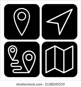 	
A set of 4 navigation icons. Rounded corners square icons