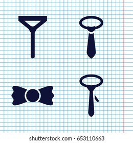 Set of 4 necktie filled icons such as tie