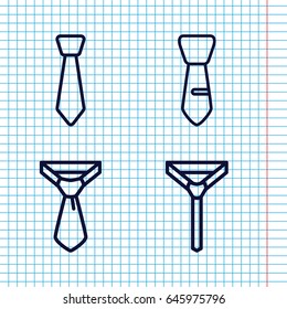 Set of 4 necktie outline icons such as
