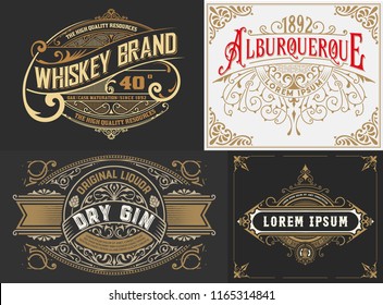Set of 4 old labels