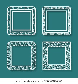 set of 4 paper lacy frames