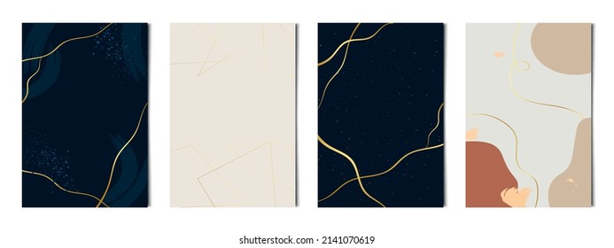 Set of 4 pcs abstract artistic texture backgrounds for advertising, business cards and banners - Vector illustration