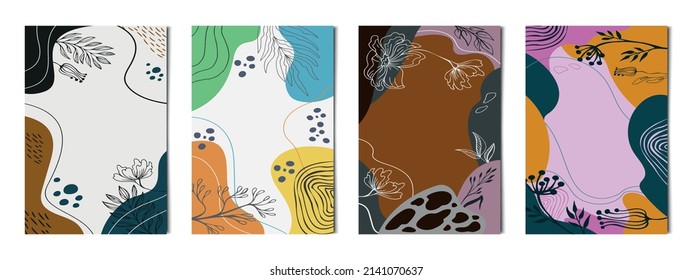 Set of 4 pcs abstract artistic texture backgrounds for advertising, business cards and banners - Vector illustration