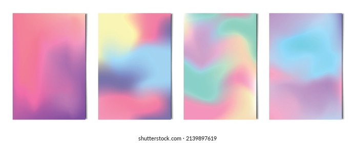 Conjunto de 4 pcs fondos abstractos de gradiente de luz, plantillas para publicidad, tarjetas de visita, texturas - Ilustración vectorial