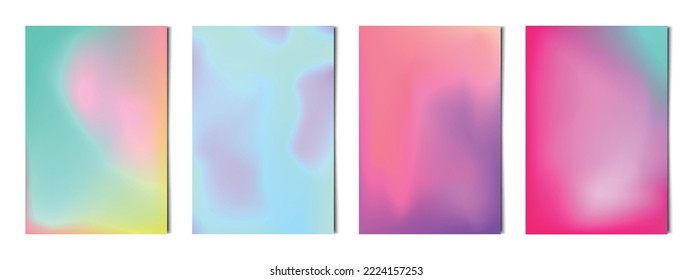 Set 4 pcs. abstract multicolor gradients, business background postcard for advertising, web background - Vector illustration
