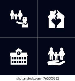 Set Of 4 People Icons Set.Collection Of Insurance, Hospital, University And Other Elements.