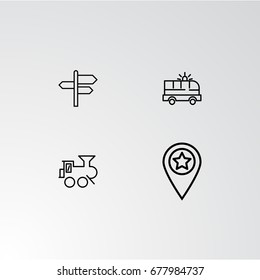 Set of 4 perfect icons for navigation. Vector illustration.