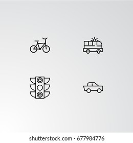 Set of 4 perfect icons for navigation. Vector illustration.