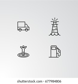 Set of 4 perfect icons for navigation. Vector illustration.