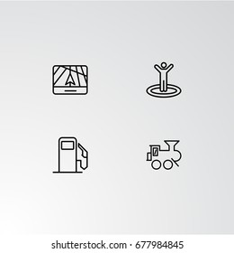 Set of 4 perfect icons for navigation. Vector illustration.