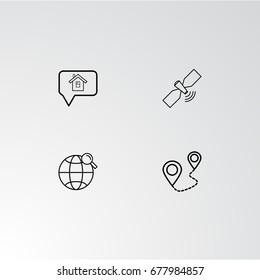 Set of 4 perfect icons for navigation. Vector illustration.