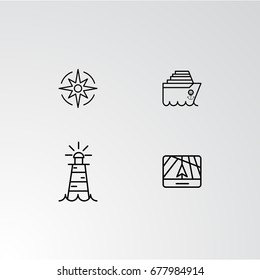 Set of 4 perfect icons for navigation. Vector illustration.