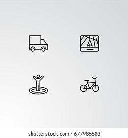 Set of 4 perfect icons for navigation. Vector illustration.