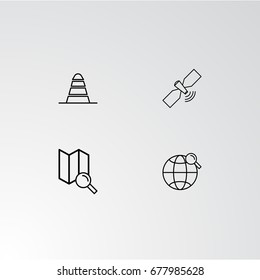 Set of 4 perfect icons for navigation. Vector illustration.