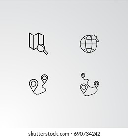 Set of 4 perfect icons for navigation. Vector illustration.