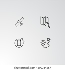 Set of 4 perfect icons for navigation. Vector illustration.