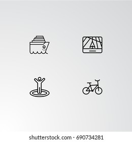 Set of 4 perfect icons for navigation. Vector illustration.