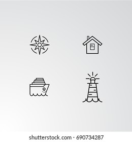 Set of 4 perfect icons for navigation. Vector illustration.