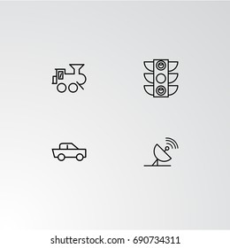 Set of 4 perfect icons for navigation. Vector illustration.