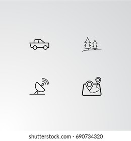 Set of 4 perfect icons for navigation. Vector illustration.