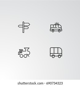 Set of 4 perfect icons for navigation. Vector illustration.