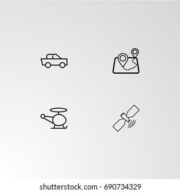 Set of 4 perfect icons for navigation. Vector illustration.