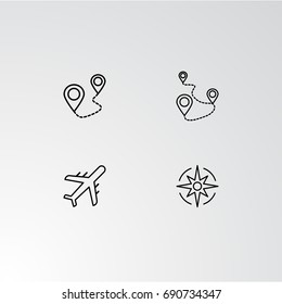 Set of 4 perfect icons for navigation. Vector illustration.