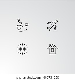 Set of 4 perfect icons for navigation. Vector illustration.