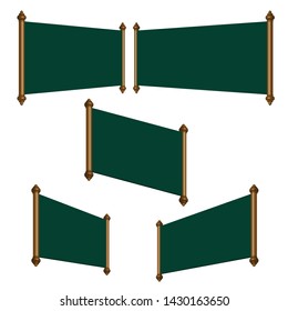 Set of 4 Perspective Thai traditional green board.