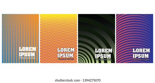Set of 4 pieces cover design. Colorful gradients.Geometric patterns.Vector illustration.