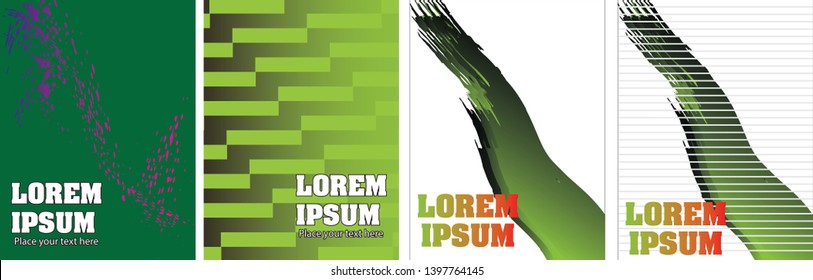 Set of 4 pieces cover design. Colorful gradients.Geometric patterns.Vector illustration.