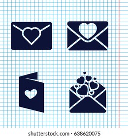 Set of 4 postal filled icons such as
