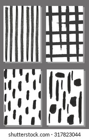 Set 4  printable cards with black brush stroke design printable cards graphic stylish
