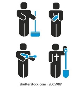 A set of 4 profession icons series. Check my portfolio for much more of this series.