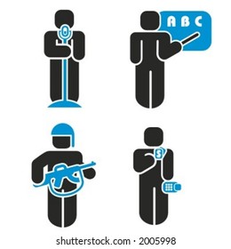 A set of 4 profession icons series. Check my portfolio for much more of this series.