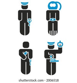 A set of 4 profession icons series. Check my portfolio for much more of this series.