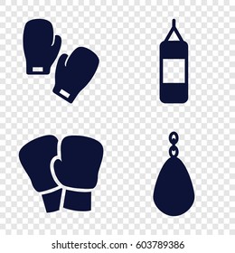 Set of 4 punch filled icons such as boxing gloves