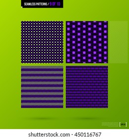 Set of 4 purple corporate backgrounds. Vector seamless patterns.