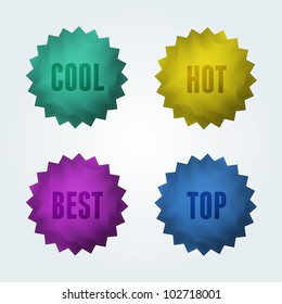 Set of 4 quality vector labels. This vector elements are fully editable.