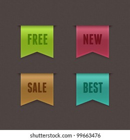 Set of 4 quality vector ribbons. This vector image is fully editable.