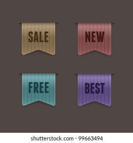 Set of 4 quality vector ribbons. This vector image is fully editable.